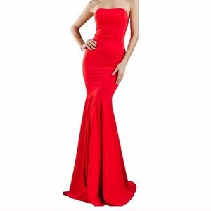 Formal Red strapless prom/pageant dress gown